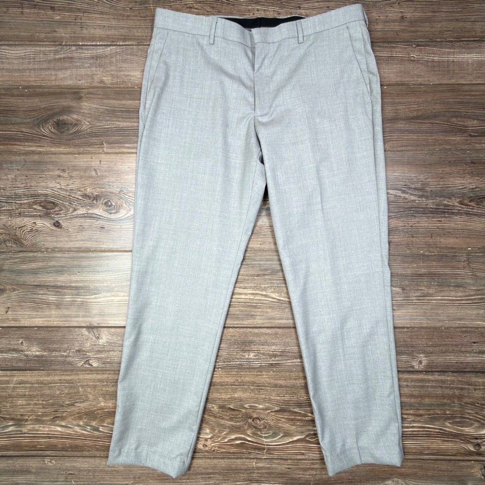 J.Crew Mens 36x32 Ludlow Slim Dress Pants Light Gray Loro Piana Italian Wool